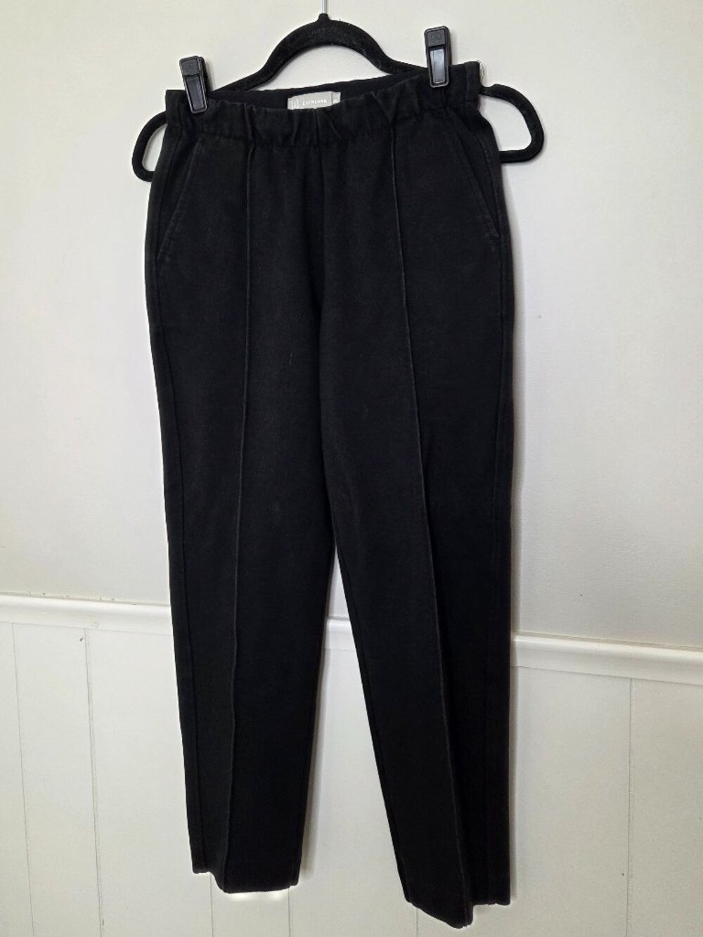 EVERLANE Solid Black Straight Leg Trouser